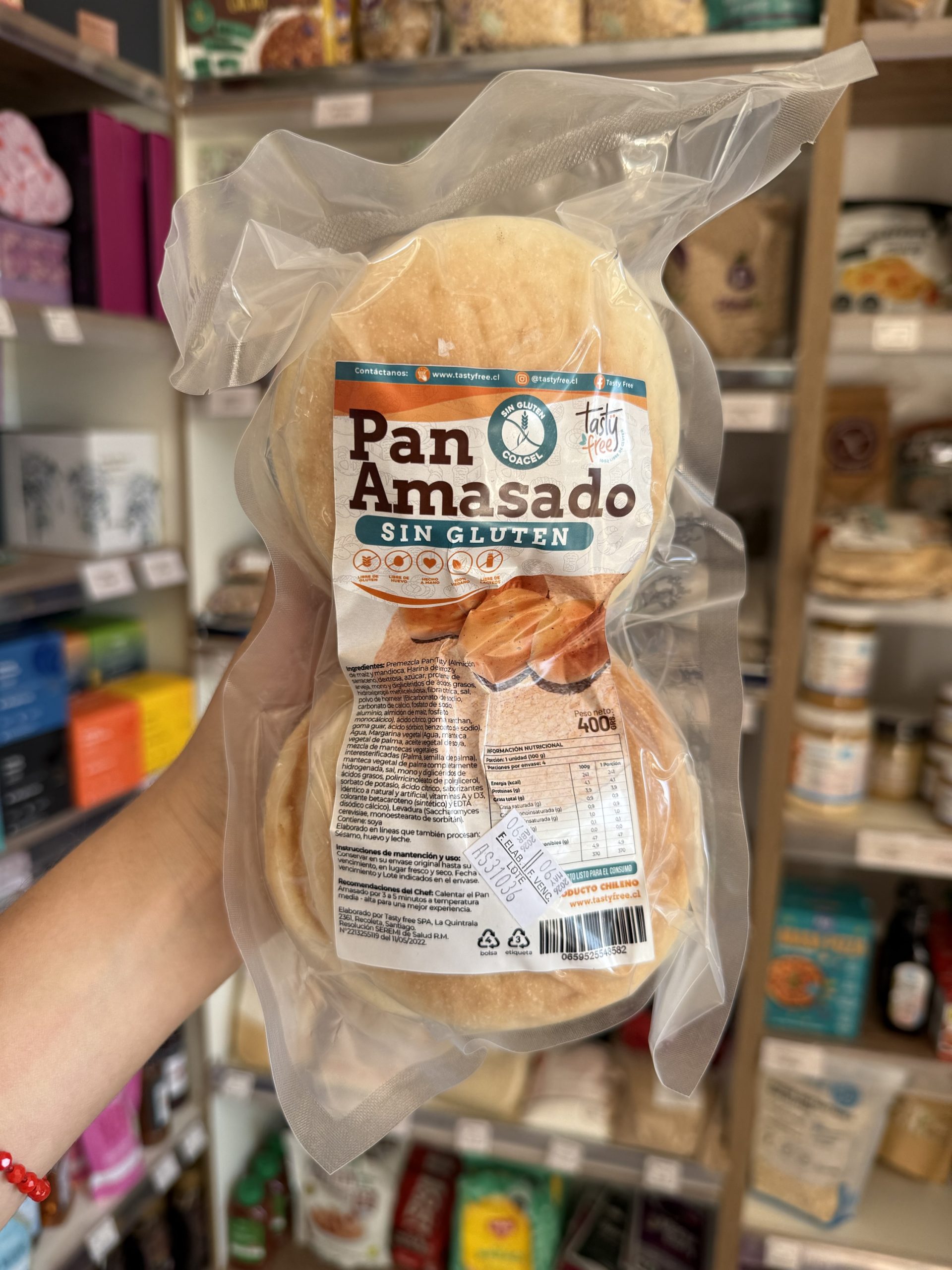 PAN AMASADO SIN GLUTEN TASTY FREE 400 gr