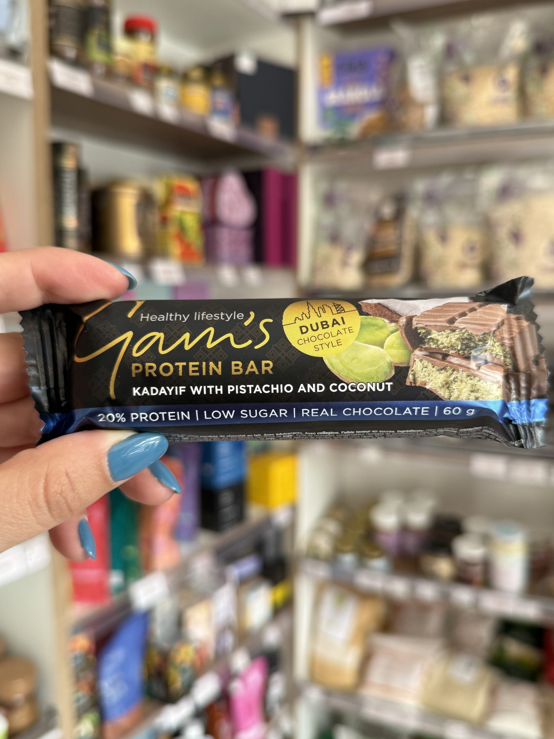 BARRA PROTEÍNA GAMS ESTILO CHOCOLATE DE DUBAI 60 gr