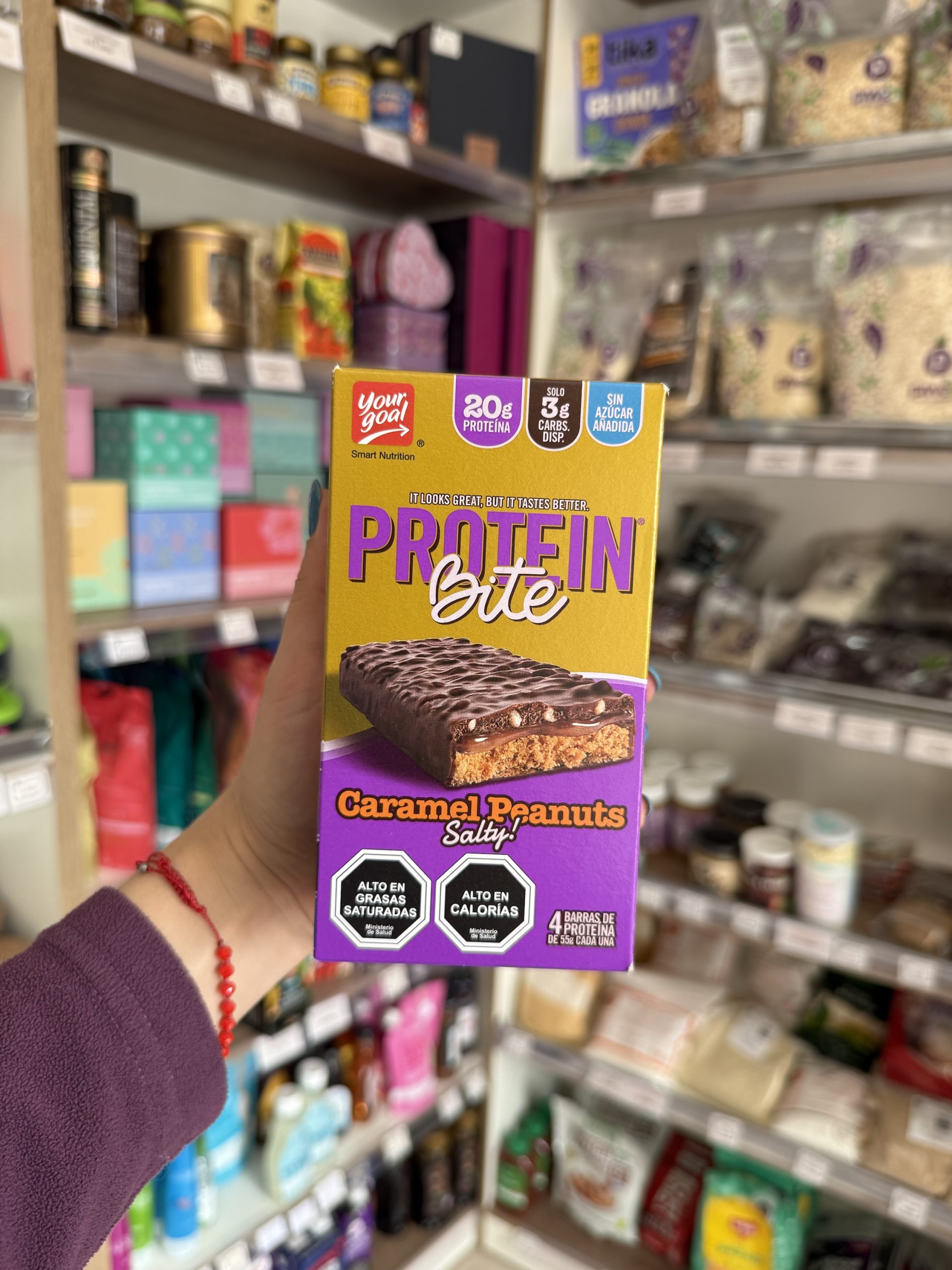 CAJA 4 BARRAS PROTEIN BITE CARAMEL PEANUT SALTY 55gr c/u