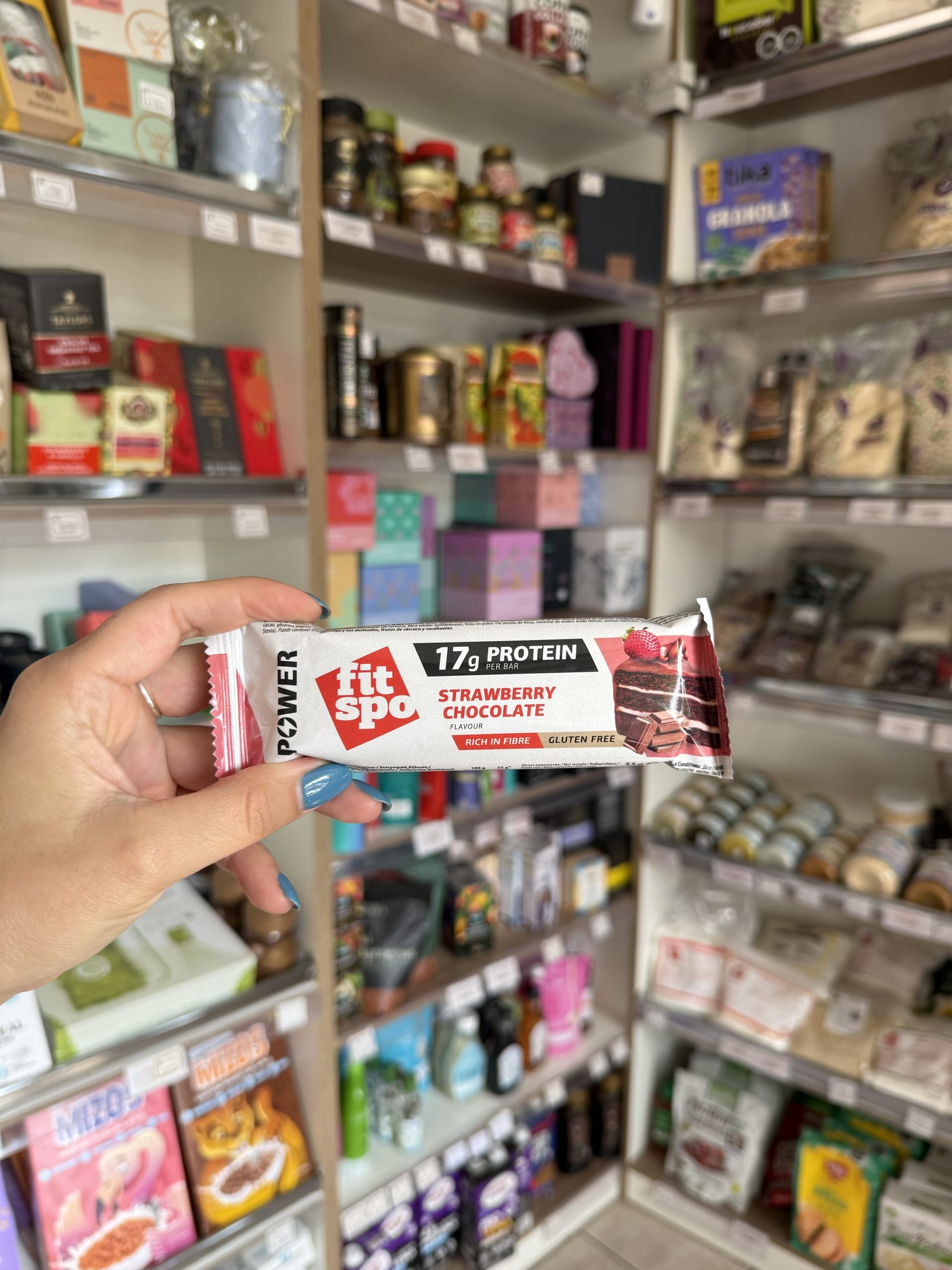BARRA DE PROTEÍNA FIT SPO STRAWBERRY CHOCOLATE 55Gr