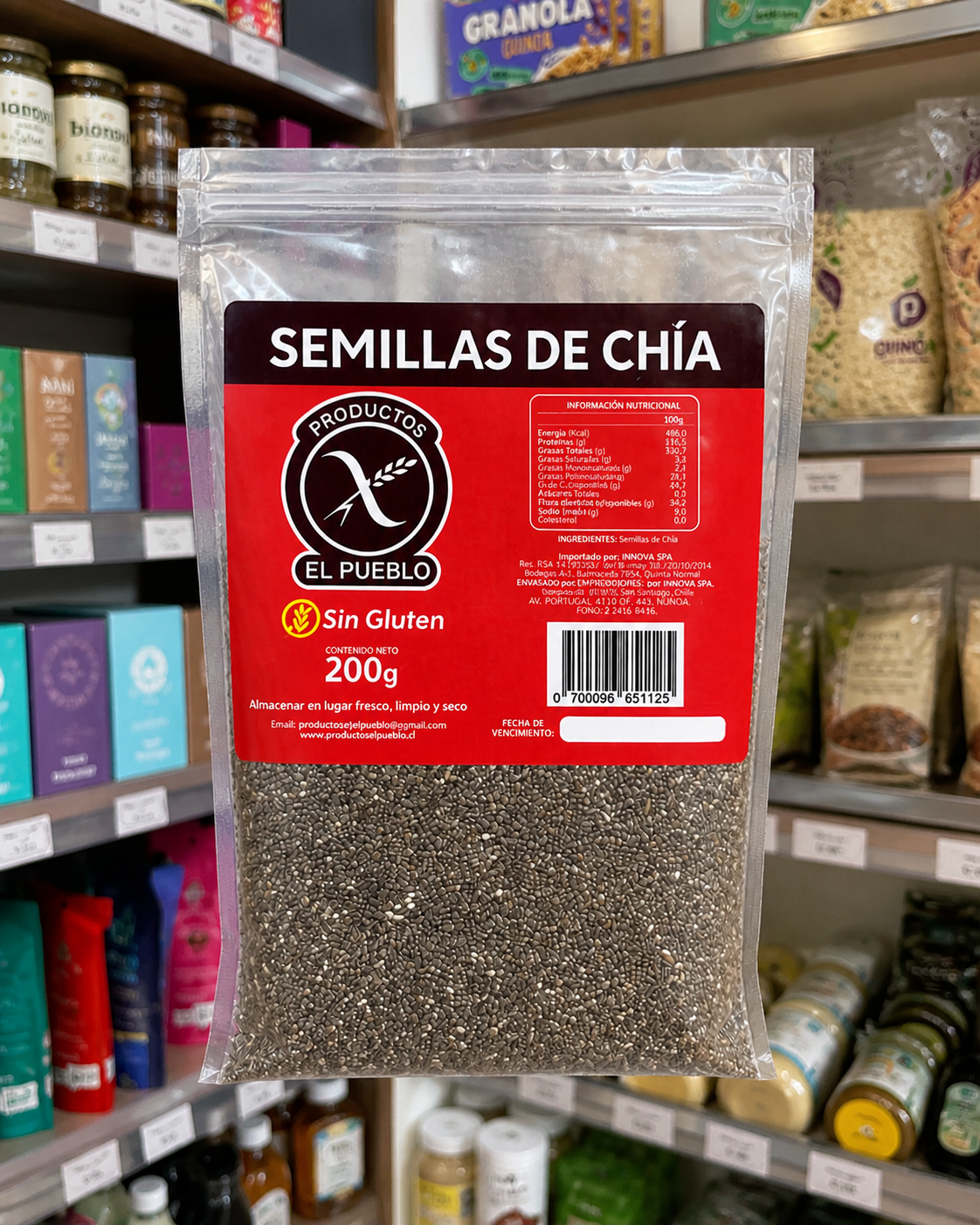 SEMILLAS DE CHÍA SIN GLUTEN 200 GR EL PUEBLO
