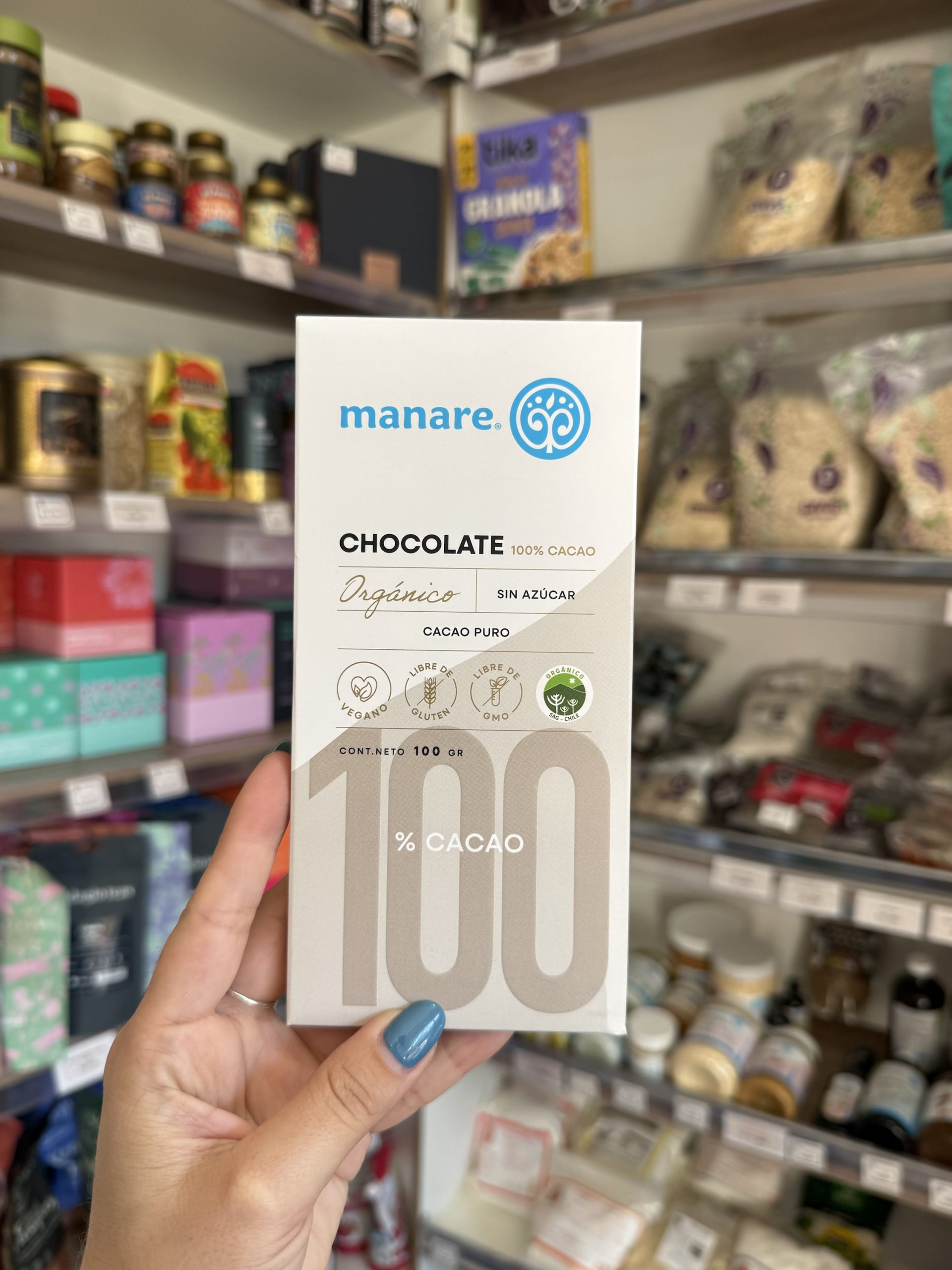 BARRA 100 GR DE CHOCOLATE 100% CACAO MANARE