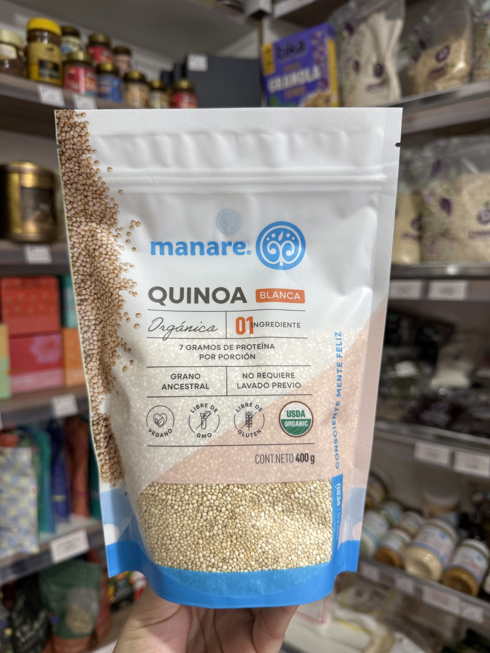 QUINOA BLANCA ORGÁNICA MANARE 400 GR