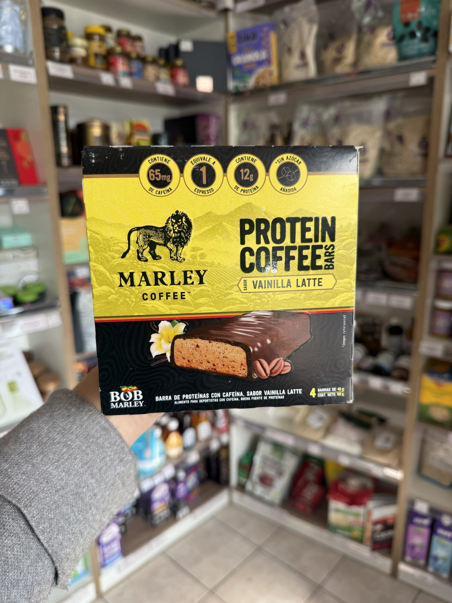 CAJA BARRA DE PROTEÍNA MARLEY COFFEE VAINILLA LATTE 180 gr