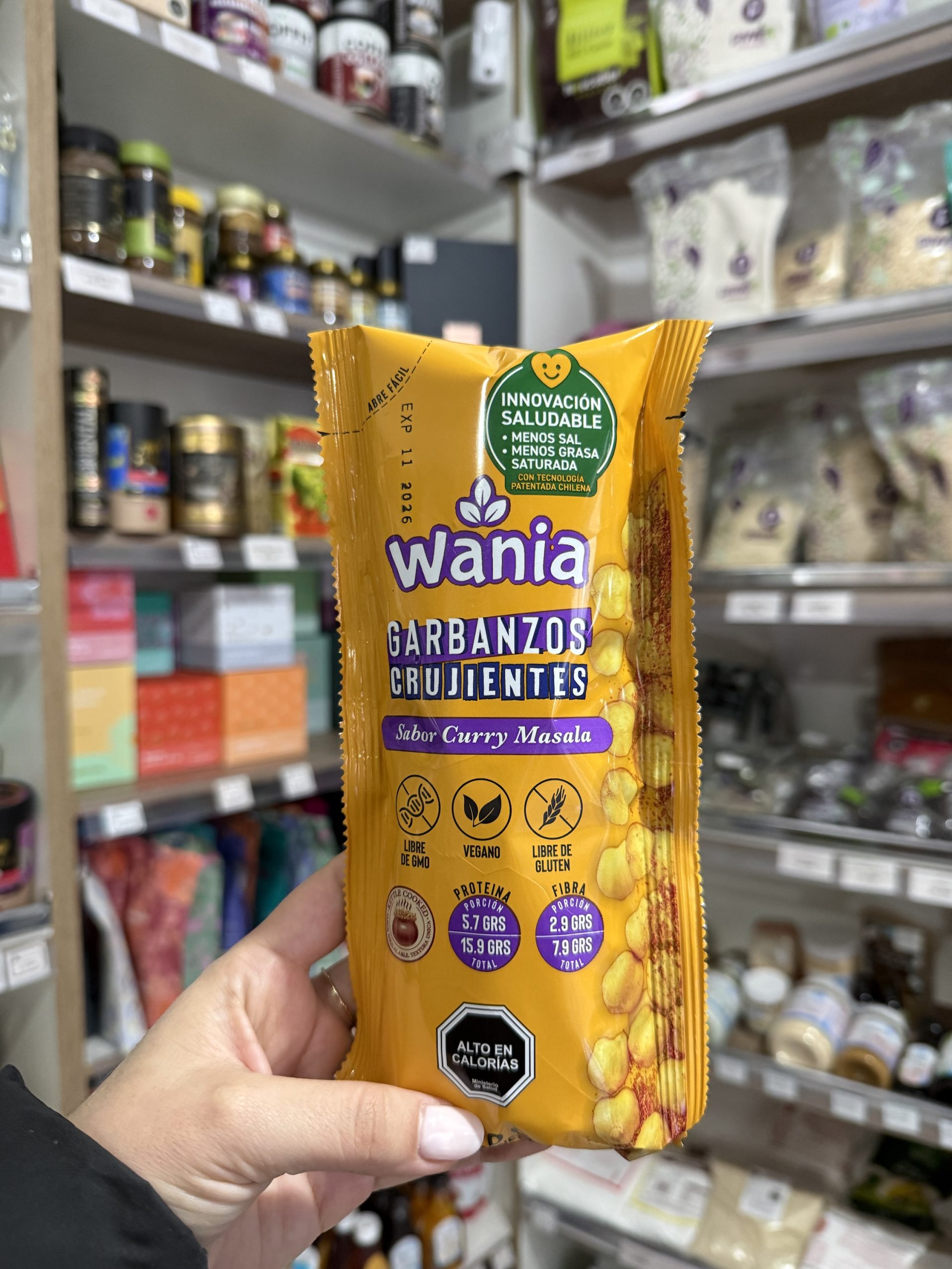 SNACK GARBANZOS CRUJIENTES WANIA 120 GR SABOR CURRY