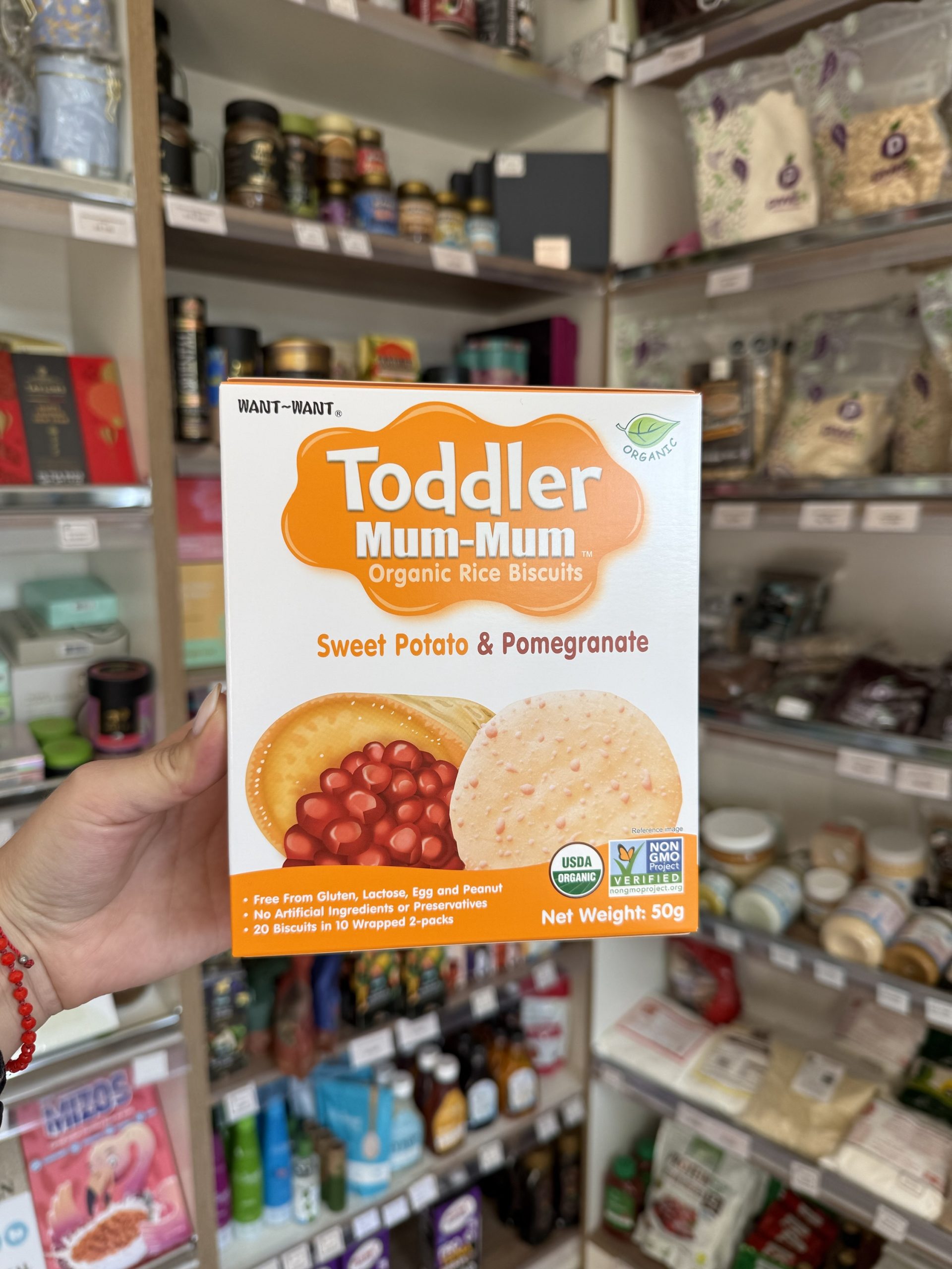 GALLETA DE ARROZ TODDLER MUM-MUM SWEET POTATO & POMEGRANATE 50 GR
