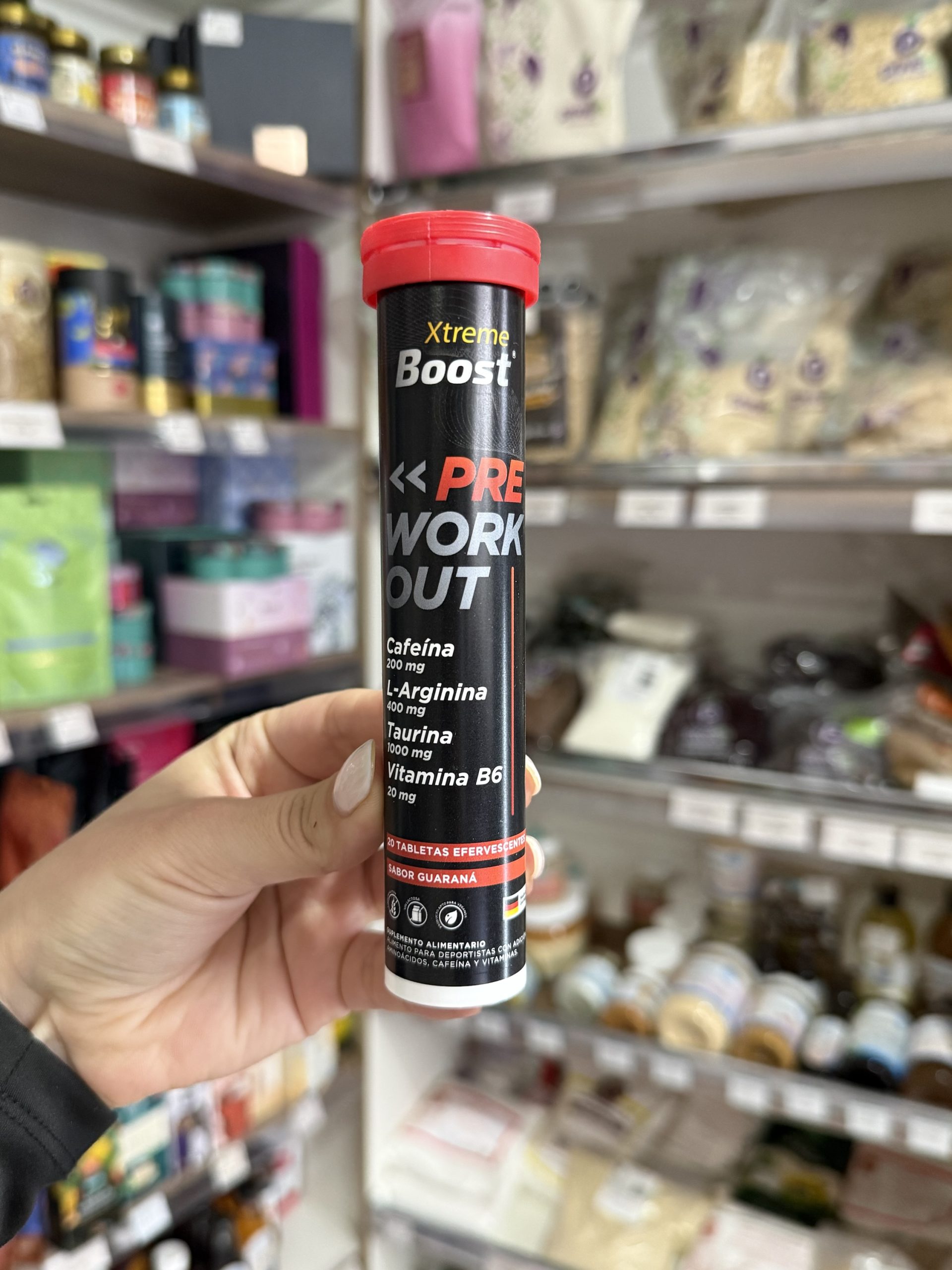 PRE-ENTRENO EN TABLETAS XTREME BOOST SABOR GUARANÁ