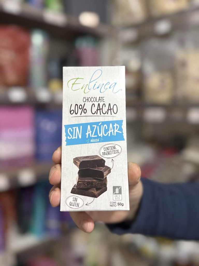 BARRA DE CHOCOLATE EN LÍNEA SIN AZÚCAR 60% CACAO